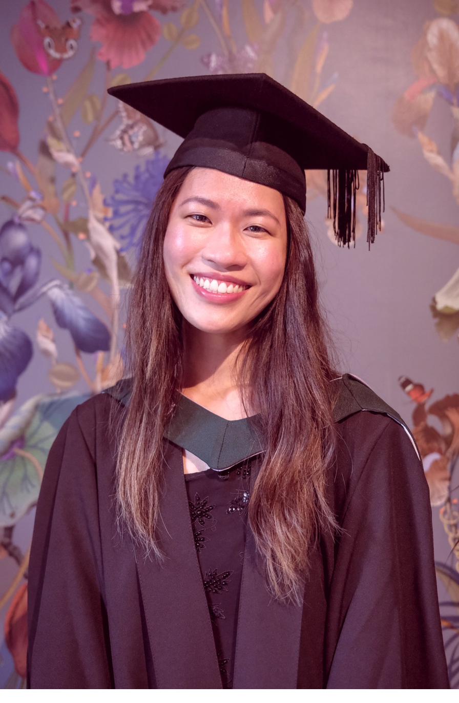Jolene Gan at graduation, Regent's University London
