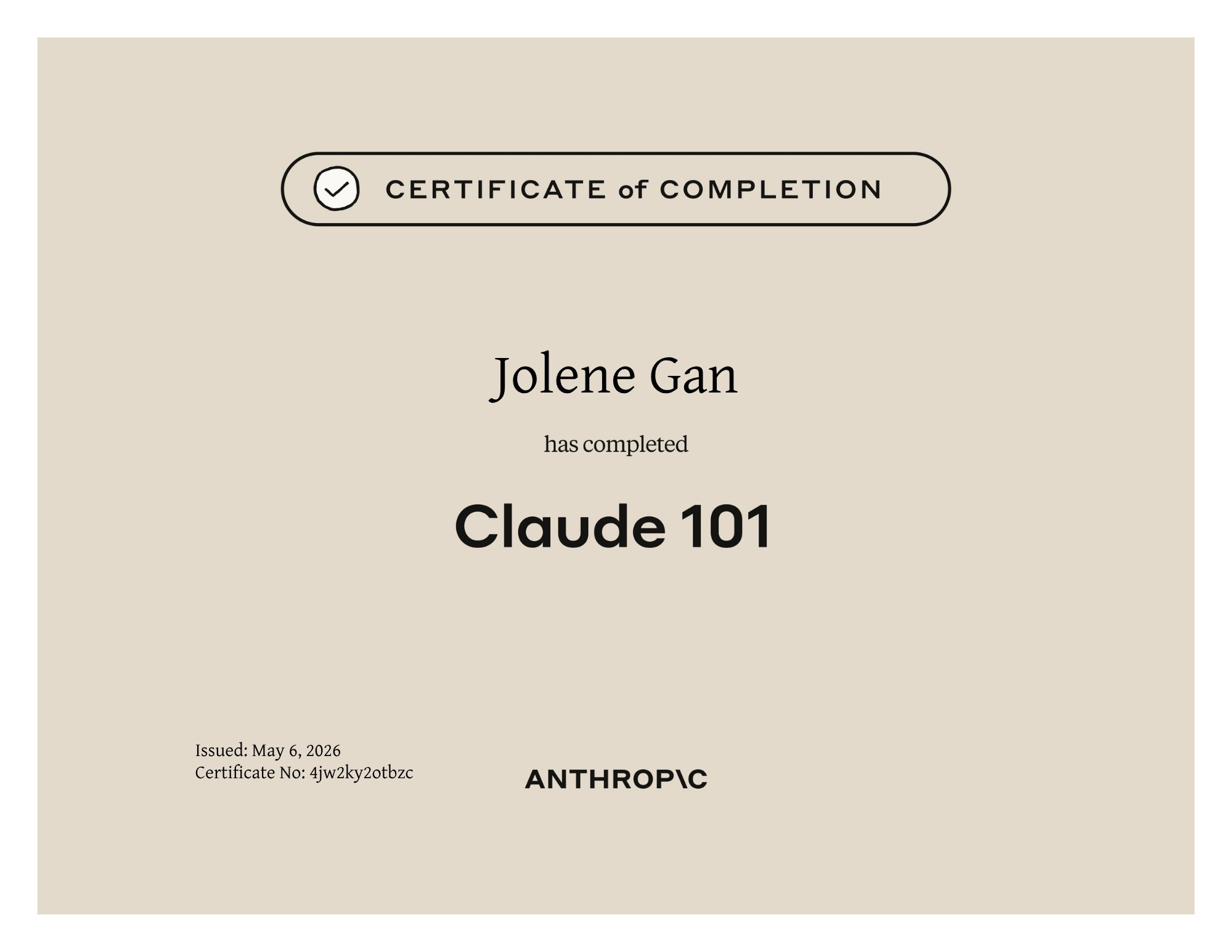 Claude 101 certificate