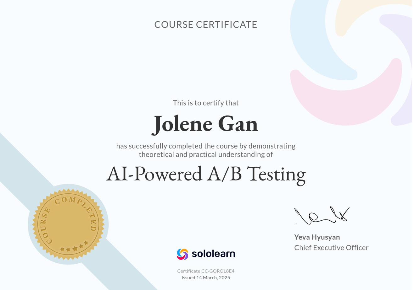 AI Powered A/B Testing cert