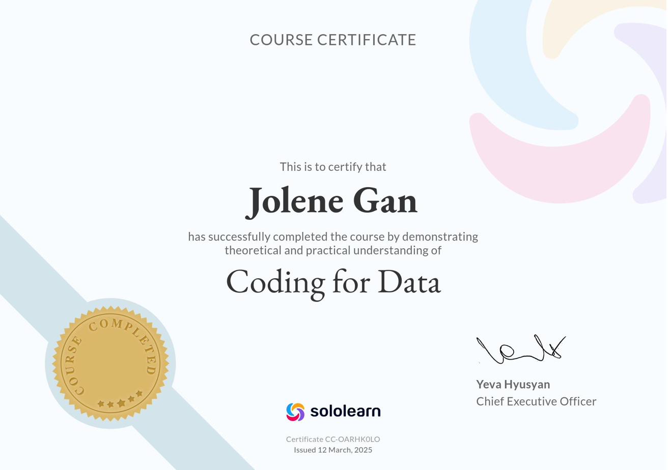Coding for Data cert